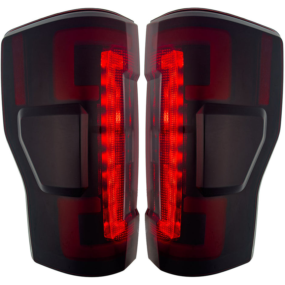 Ford Superduty F250/350/450/550 17-19 (Replaces OEM Halogen Style Tail Lights Both With & Without BLIS Blind Spot Warning System) OLED TAIL LIGHTS - Smoked Lens - Image 6