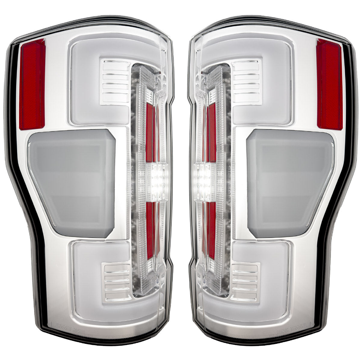 Ford Superduty F250/350/450/550 17-19 (Replaces OEM Halogen Style Tail Lights Both With & Without BLIS Blind Spot Warning System) OLED TAIL LIGHTS - Clear Lens - Image 6