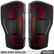 Ford Superduty F250/350/450/550 17-19 (Replaces OEM LED Style Tail Lights with BLIS Blind Spot Warning System) OLED TAIL LIGHTS - Smoked Lens - Image 4