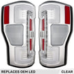 Ford Superduty F250/350/450/550 17-19 (Replaces OEM LED Style Tail Lights with BLIS Blind Spot Warning System) OLED TAIL LIGHTS - Clear Lens