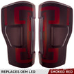 Ford Superduty F250/350/450/550 17-19 (Replaces OEM LED Style Tail Lights with BLIS Blind Spot Warning System) OLED TAIL LIGHTS - Dark Red Smoked Lens - Image 2