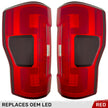 Ford Superduty F250/350/450/550 17-19 (Replaces OEM LED Style Tail Lights with BLIS Blind Spot Warning System) OLED TAIL LIGHTS - Red Lens