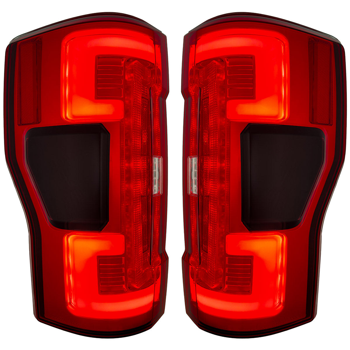 Ford Superduty F250/350/450/550 17-19 (Replaces OEM LED Style Tail Lights with BLIS Blind Spot Warning System) OLED TAIL LIGHTS - Red Lens - Image 5