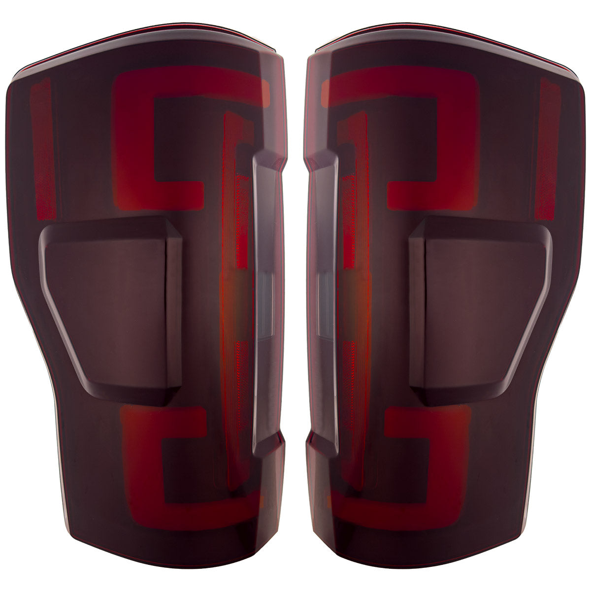 Ford Superduty F250/350/450/550 17-19 (Replaces OEM Halogen Style Tail Lights Both With & Without BLIS Blind Spot Warning System) OLED TAIL LIGHTS - Dark Red Smoked Lens - Image 3