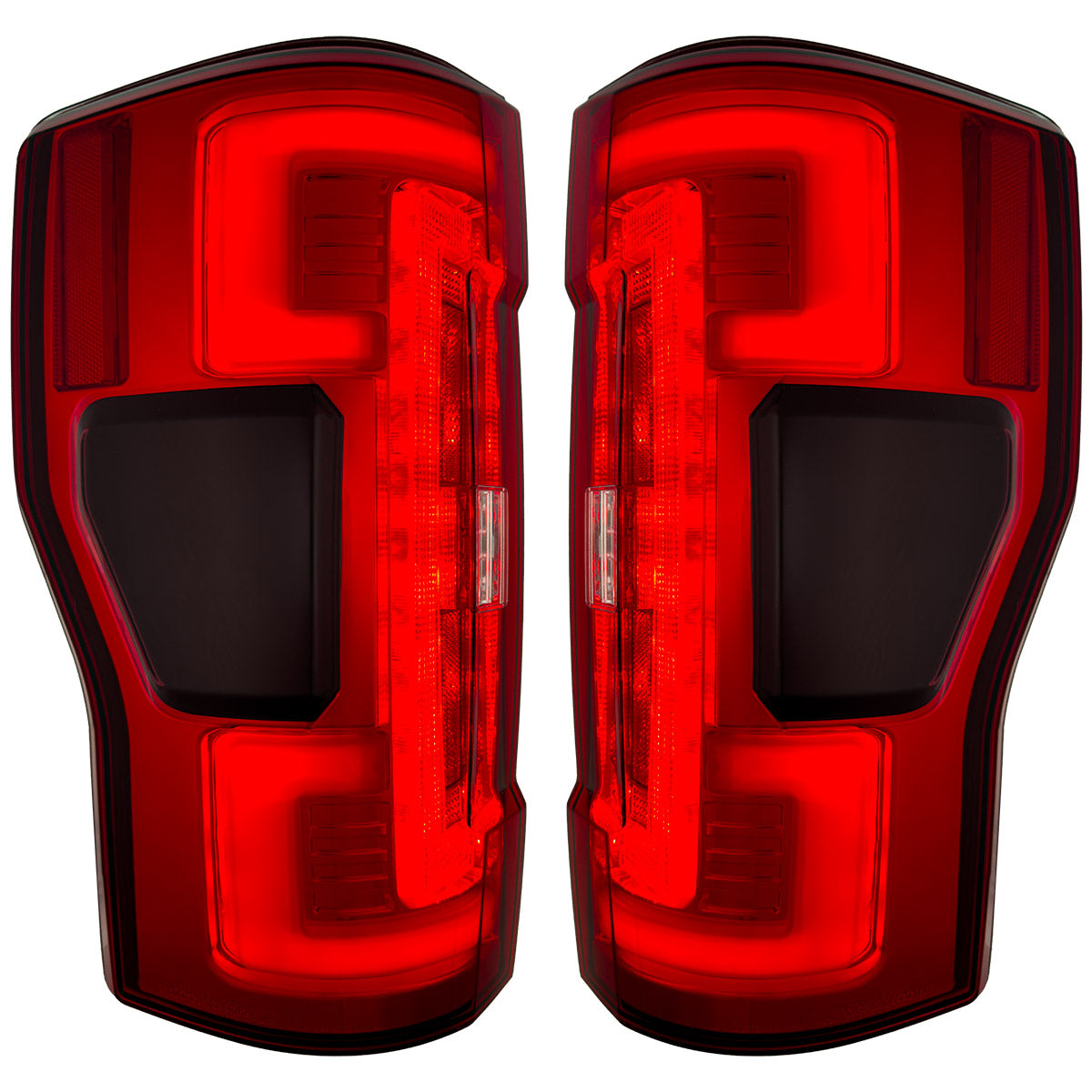 Ford Superduty F250/350/450/550 17-19 (Replaces OEM Halogen Style Tail Lights Both With & Without BLIS Blind Spot Warning System) OLED TAIL LIGHTS - Red Lens - Image 3
