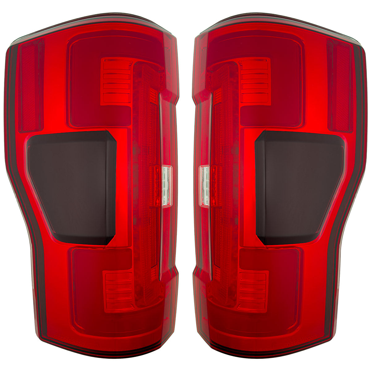Ford Superduty F250/350/450/550 17-19 (Replaces OEM Halogen Style Tail Lights Both With & Without BLIS Blind Spot Warning System) OLED TAIL LIGHTS - Red Lens - Image 2