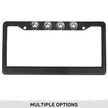 Black Aluminum License Plate Frame with Four 6000K XML CREE LED Reverse Lights - Fits all Standard U.S. License Plates