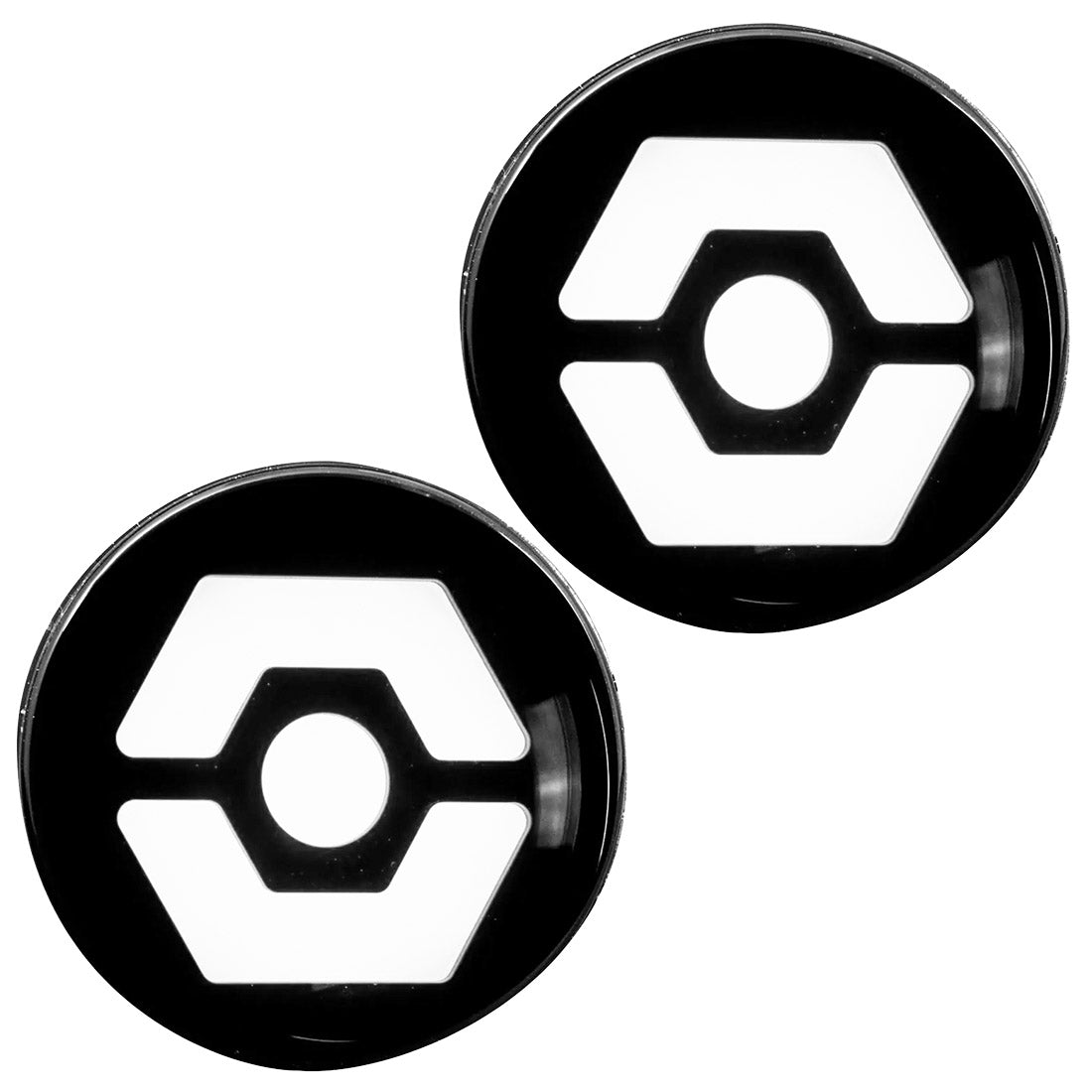 Jeep 07-18 JK Wrangler Round Front Turn Signal Lenses with White Hexagon-Shaped OLED Design Located Under Front Headlights - Smoked Lens
