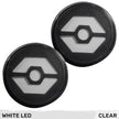 Jeep 07-18 JK Wrangler Round Front Turn Signal Lenses with White Hexagon-Shaped OLED Design Located Under Front Headlights - Clear Lens