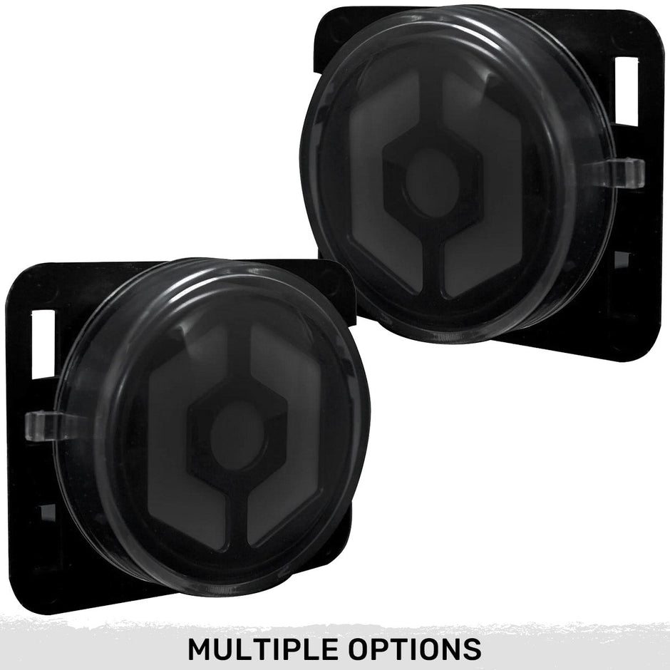 Jeep 07-18 JK Wrangler Round Front Fender Lenses with Amber Hexagon-Shaped OLED Design Located on Front Side Fender - Smoked Lens