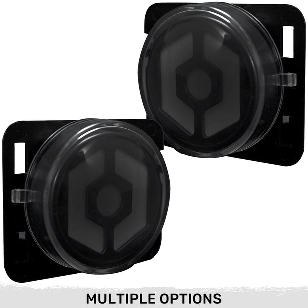 Jeep 07-18 JK Wrangler Round Front Fender Lenses with Amber Hexagon-Shaped OLED Design Located on Front Side Fender - Smoked Lens