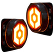 Jeep 07-18 JK Wrangler Round Front Fender Lenses with Amber Hexagon-Shaped OLED Design Located on Front Side Fender - Smoked Lens - Image 4