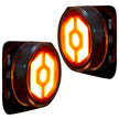 Jeep 07-18 JK Wrangler Round Front Fender Lenses with Amber Hexagon-Shaped OLED Design Located on Front Side Fender - Clear Lens