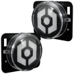 Jeep 07-18 JK Wrangler Round Front Fender Lenses with White Hexagon-Shaped OLED Design Located on Front Side Fender - Clear Lens