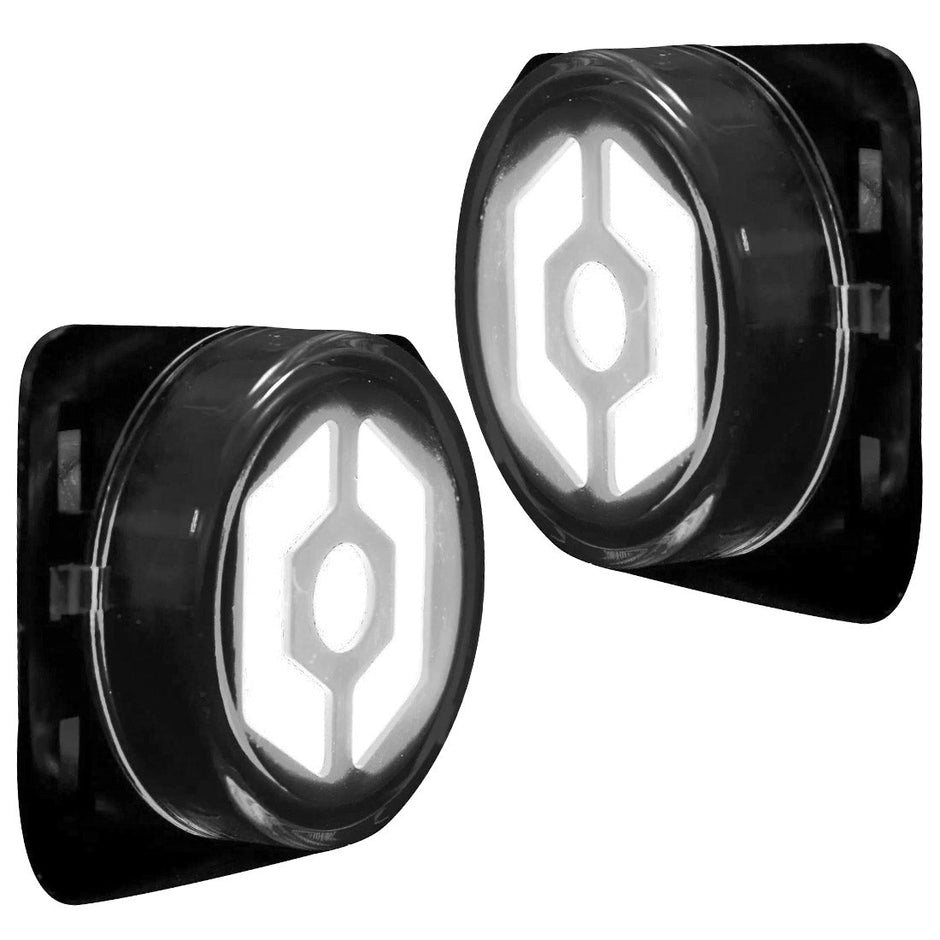Jeep 07-18 JK Wrangler Round Front Fender Lenses with White Hexagon-Shaped OLED Design Located on Front Side Fender - Clear Lens - Image 3