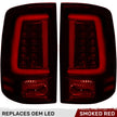 Dodge 13-18 RAM 1500/2500/3500 OLED TAIL LIGHTS (Replaces Factory OEM LED Tail Lights ONLY) - Dark Red Smoked Lens