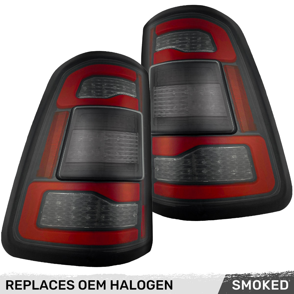Dodge 19-23 RAM 1500 OLED TAIL LIGHTS (Replaces Factory OEM Halogen Tail Lights) - Smoked Lens - Image 3