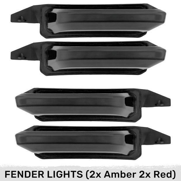 Ford 21-24 RAPTOR 7-Piece Fender & Hood Light Kit Smoked Lens w/ Amber LED Running Lights w/ Startup Light Sequence - Image 2