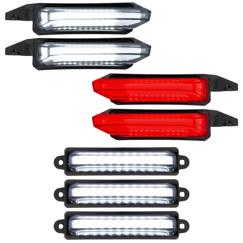 Ford 21-24 RAPTOR 7-Piece Fender & Hood Light Kit Smoked Lens w/ White LED Running Lights w/ Startup Light Sequence - Image 4