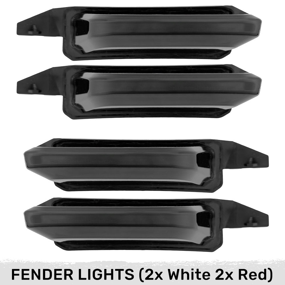 Ford 21-24 RAPTOR 7-Piece Fender & Hood Light Kit Smoked Lens w/ White LED Running Lights w/ Startup Light Sequence - Image 5