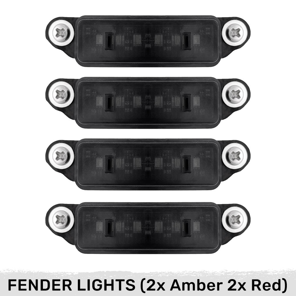 Dodge 21-24 RAM 1500 TRX 7-Piece Fender & Hood Light Kit Smoked Lens w/ Amber LED Running Lights w/ Startup Light Sequence - Image 4
