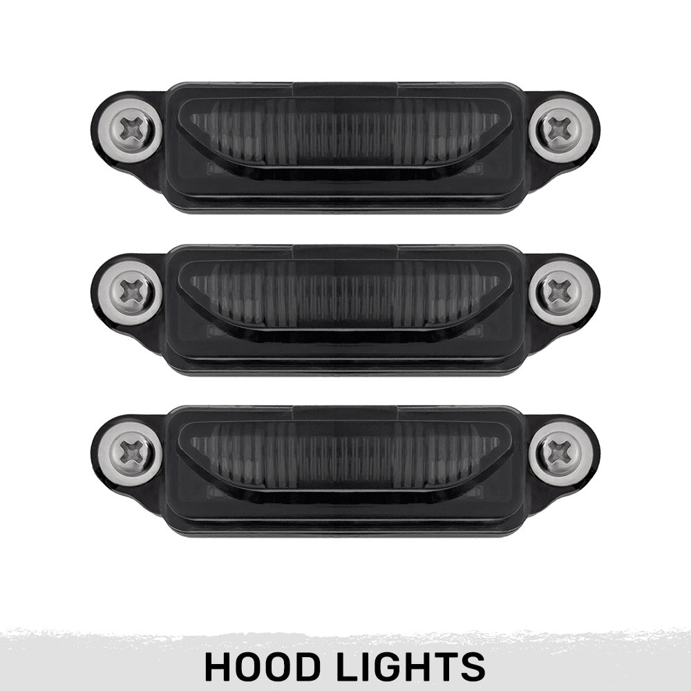 Dodge 21-24 RAM 1500 TRX 7-Piece Fender & Hood Light Kit Smoked Lens w/ Amber LED Running Lights w/ Startup Light Sequence - Image 3