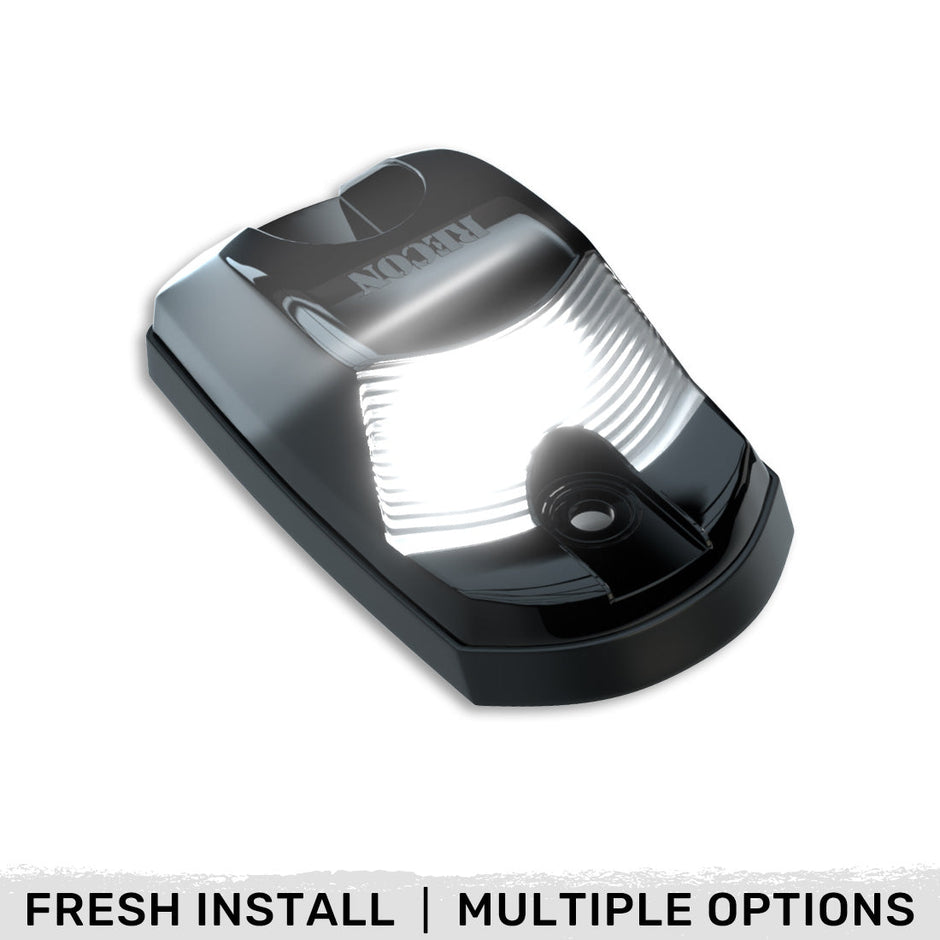 Ford 17-25 Superduty (1-Piece Single Cab Light) Smoked Cab Roof Light Lens with 2-Way Forward & Rear Facing White ULTRA High-Power LEDs - 1-Piece Single Cab Light ONLY