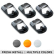 Ford 17-25 Superduty (5-Piece Set) Smoked Cab Roof Light Lens with 2-Way Forward & Rear Facing White ULTRA High-Power LEDs - ATTN: This cab light set is for a fresh install on a truck that DID NOT come with OEM cab roof lights (No Square Hole Required - Only 2 Small Screw Holes & a 1/4