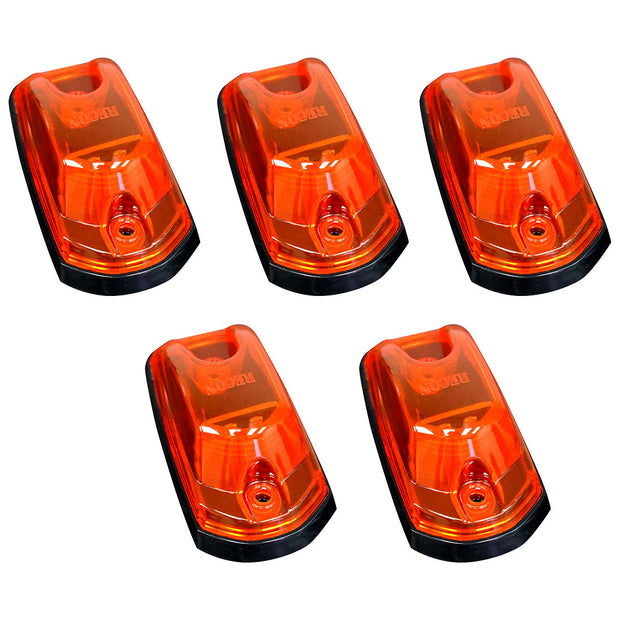 Ford 17-25 Superduty (5-Piece Set) Amber Cab Roof Light Lens with 2-Way Forward & Rear Facing Amber ULTRA High-Power LEDs - ATTN: This cab light set is for a fresh install on a truck that DID NOT come with OEM cab roof lights (No Square Hole Required - Only 2 Small Screw Holes & a 1/4" Round Hole for Wire) - Kit Comes Complete with Screws & Wiring Harness