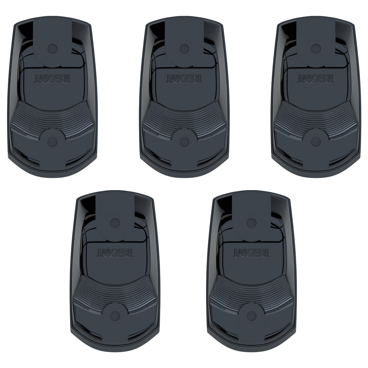 Ford 17-25 Superduty (5-Piece Set) Smoked Cab Roof Light Lens with 2-Way Forward & Rear Facing Amber ULTRA High-Power LEDs - ATTN: This cab light set is for a fresh install on a truck that DID NOT come with OEM cab roof lights (No Square Hole Required - Only 2 Small Screw Holes & a 1/4
