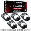 Ford 17-25 Superduty (5-Piece Set) Smoked Cab Roof Light Lens with 2-Way Forward & Rear Facing White ULTRA High-Power LEDs - ATTN: This cab light set is for a fresh install on a truck that DID NOT come with OEM cab roof lights (No Square Hole Required - Only 2 Small Screw Holes & a 1/4