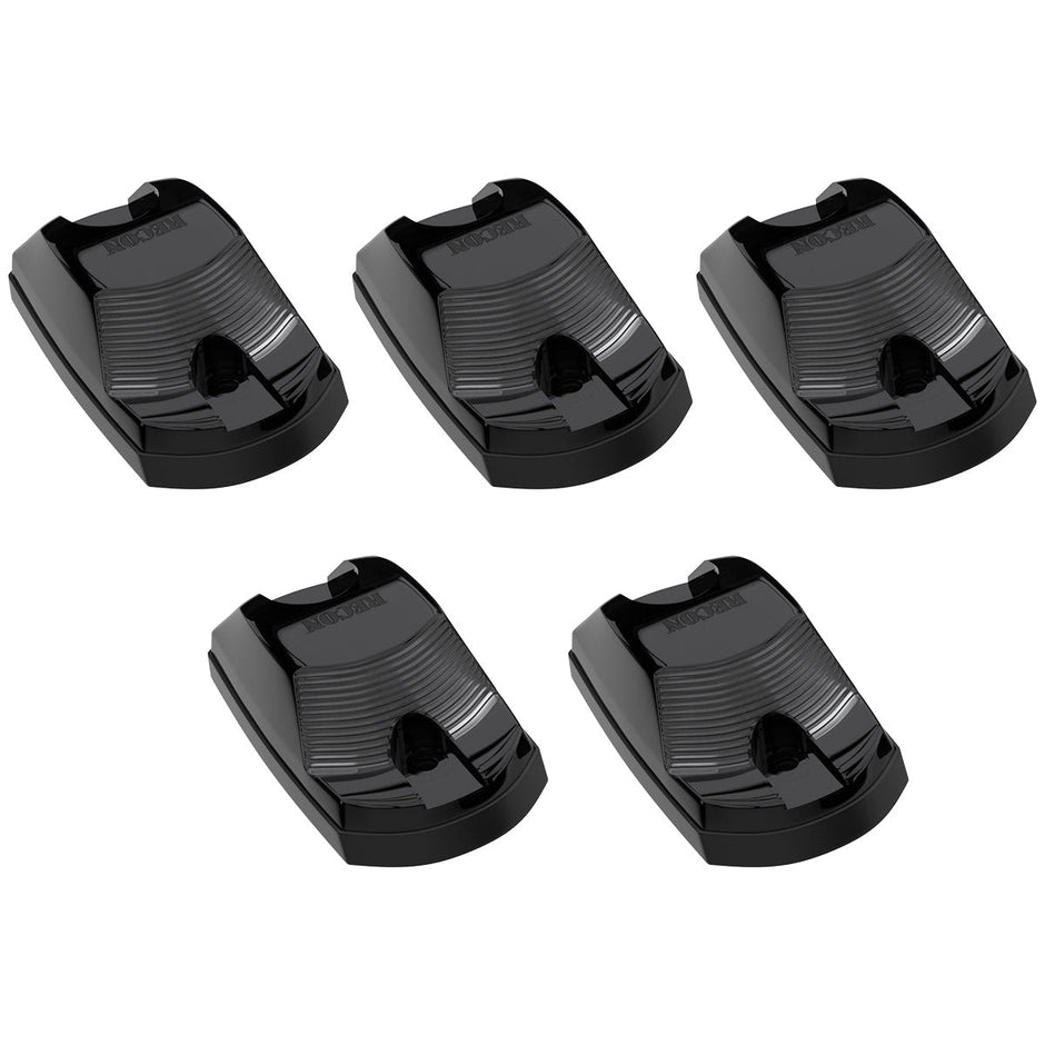 Ford 17-25 Superduty (5-Piece Set) Smoked Cab Roof Light Lens with RGB (Multi-Colored) High-Power LED's - ATTN: Cab Lights are User Controlled by Bluetooth Using App Thru Mobile Phone / Tablet - ATTN: This cab light set is for a fresh install on a truck that DID NOT come with OEM cab roof lights (No Square Hole Required - Only 2 Small Screw Holes & a 1/4