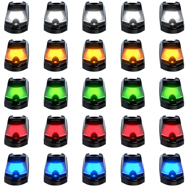 Ford 17-25 Superduty (5-Piece Set) Smoked Cab Roof Light Lens with RGB (Multi-Colored) High-Power LED's - ATTN: Cab Lights are User Controlled by Bluetooth Using App Thru Mobile Phone / Tablet - ATTN: This cab light set is for a fresh install on a truck that DID NOT come with OEM cab roof lights (No Square Hole Required - Only 2 Small Screw Holes & a 1/4" Round Hole for Wire) - Kit Comes Complete with Screws & Wiring Harness - MULTI-COLORED - Image 2