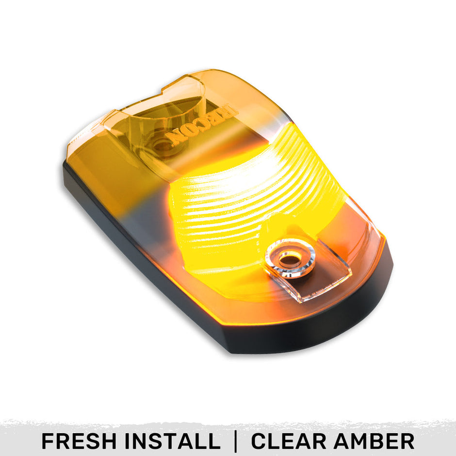 Ford 17-25 Superduty (1-Piece Single Cab Light) Clear Cab Roof Light Lens with 2-Way Forward & Rear Facing Amber ULTRA High-Power LEDs - 1-Piece Single Cab Light ONLY