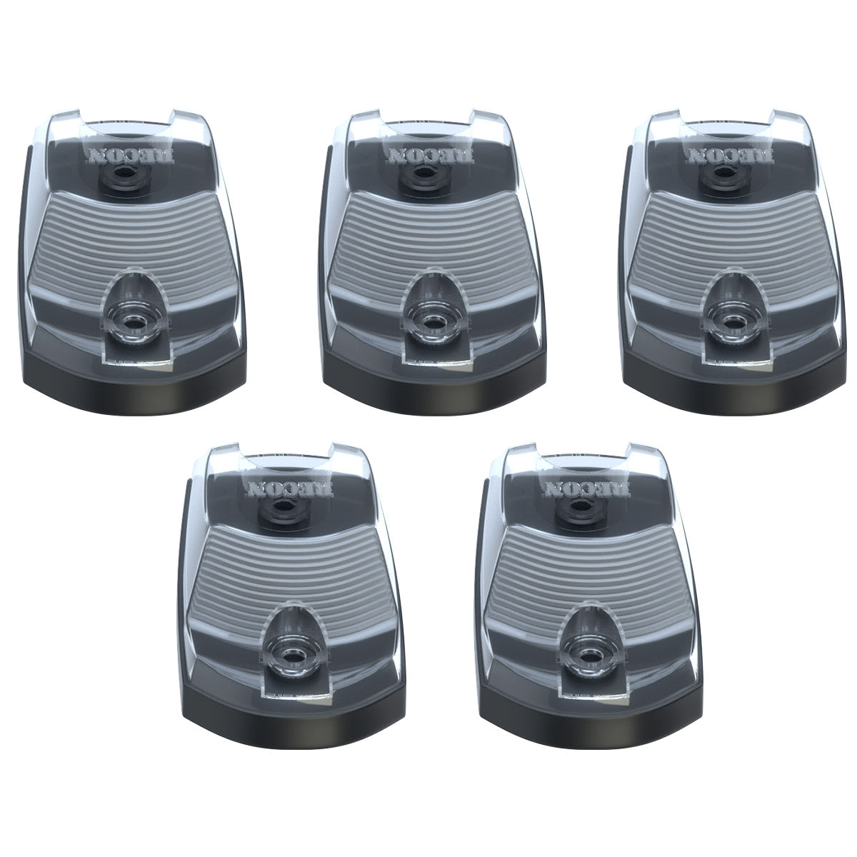 Ford 17-25 Superduty (5-Piece Set) Clear Cab Roof Light Lens with 2-Way Forward & Rear Facing White ULTRA High-Power LEDs - ATTN: This cab light set is for a fresh install on a truck that DID NOT come with OEM cab roof lights (No Square Hole Required - Only 2 Small Screw Holes & a 1/4