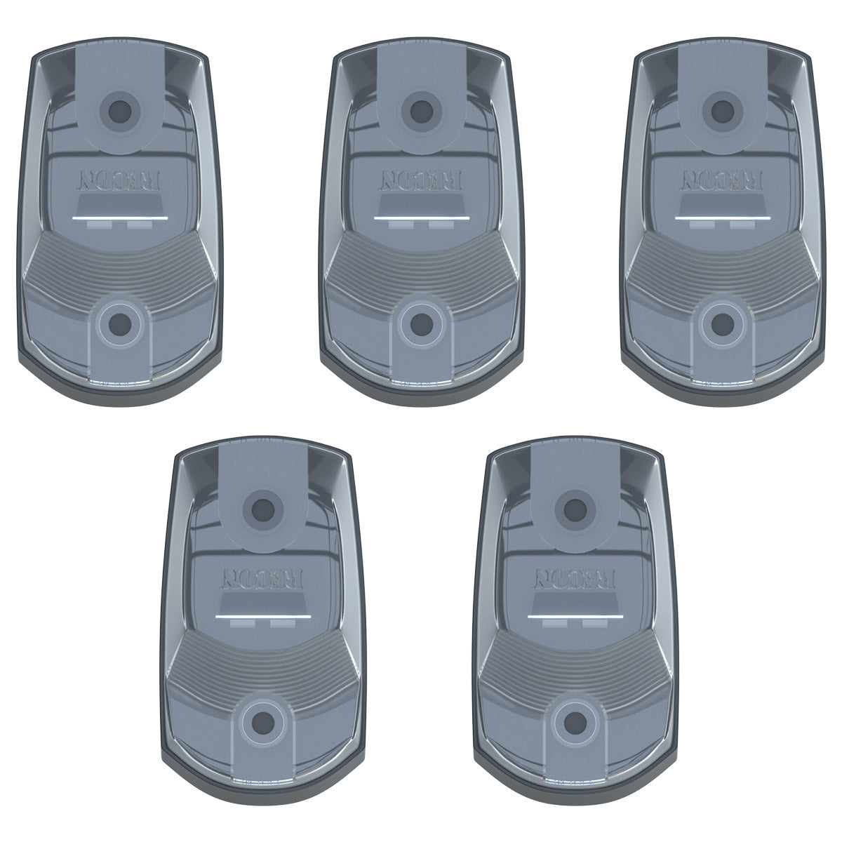 Ford 17-25 Superduty (5-Piece Set) Clear Cab Roof Light Lens with 2-Way Forward & Rear Facing White ULTRA High-Power LEDs - ATTN: This cab light set is for a fresh install on a truck that DID NOT come with OEM cab roof lights (No Square Hole Required - Only 2 Small Screw Holes & a 1/4