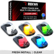 Ford 17-25 Superduty (5-Piece Set) Clear Cab Roof Light Lens with RGB (Multi-Colored) High-Power LED's - ATTN: Cab Lights are User Controlled by Bluetooth Using App Thru Mobile Phone / Tablet - ATTN: This cab light set is for a fresh install on a truck that DID NOT come with OEM cab roof lights (No Square Hole Required - Only 2 Small Screw Holes & a 1/4