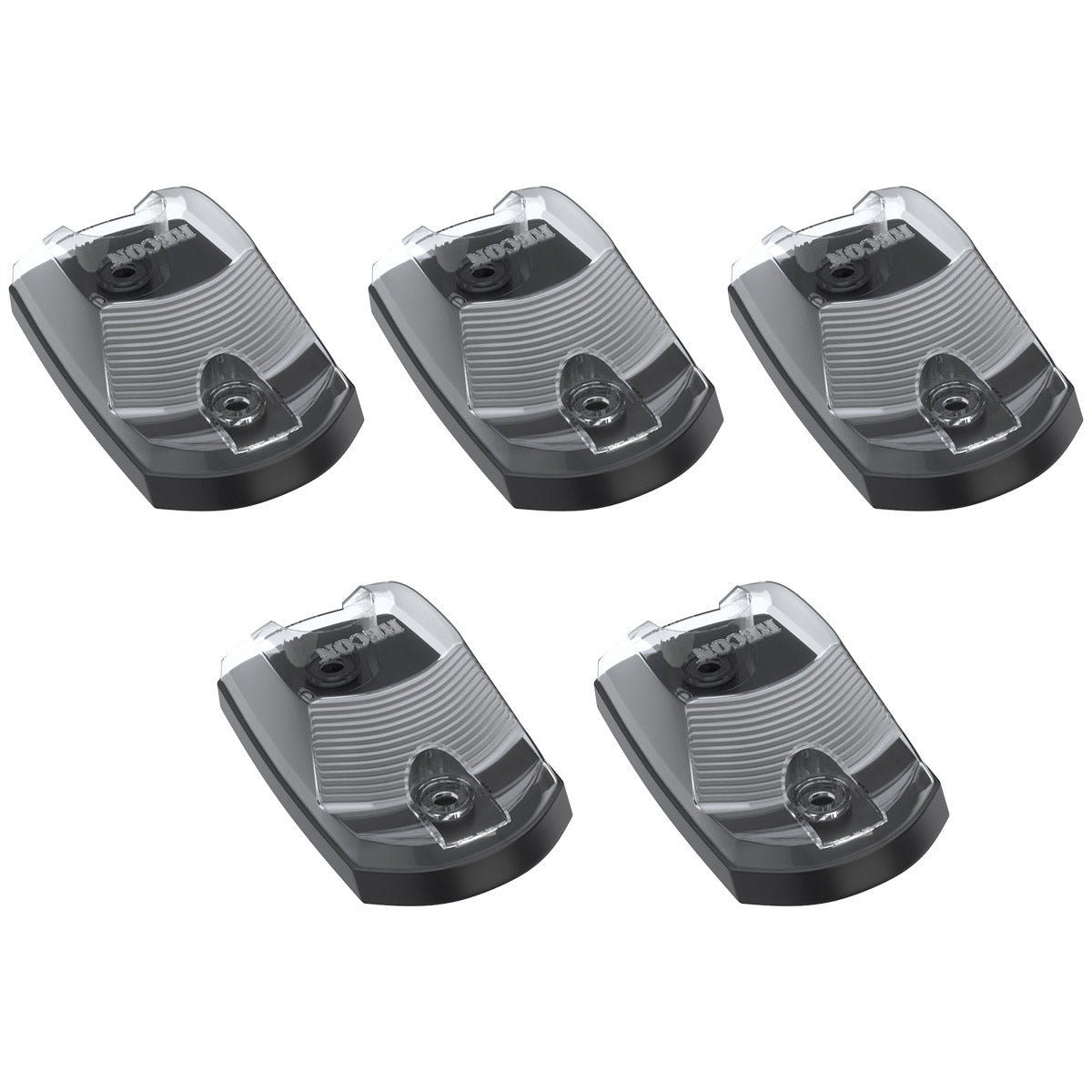 Ford 17-25 Superduty (5-Piece Set) Clear Cab Roof Light Lens with RGB (Multi-Colored) High-Power LED's - ATTN: Cab Lights are User Controlled by Bluetooth Using App Thru Mobile Phone / Tablet - ATTN: This cab light set is for a fresh install on a truck that DID NOT come with OEM cab roof lights (No Square Hole Required - Only 2 Small Screw Holes & a 1/4
