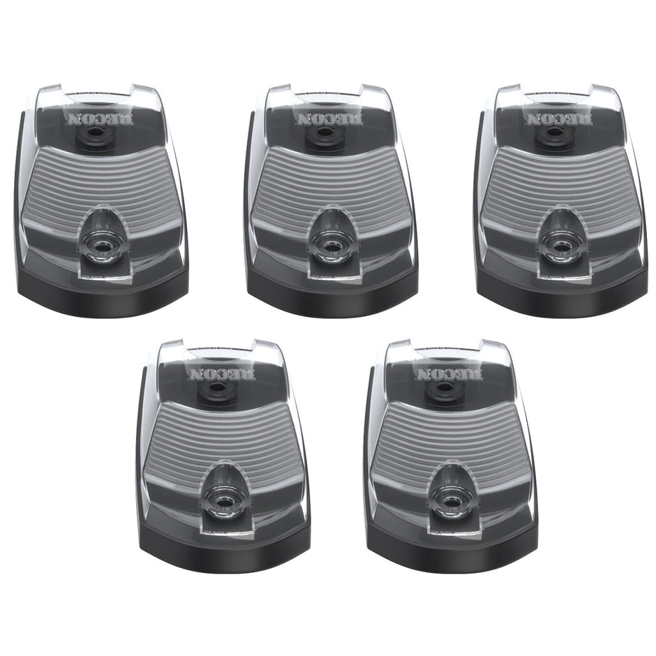 Ford 17-25 Superduty (5-Piece Set) Clear Cab Roof Light Lens with RGB (Multi-Colored) High-Power LED's - ATTN: Cab Lights are User Controlled by Bluetooth Using App Thru Mobile Phone / Tablet - ATTN: This cab light set is for a fresh install on a truck that DID NOT come with OEM cab roof lights (No Square Hole Required - Only 2 Small Screw Holes & a 1/4