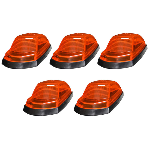 Ford 17-22 Superduty (5-Piece Set) Amber Cab Roof Light Lens with 2-Way Forward & Rear Facing Amber ULTRA High-Power LEDs - ATTN: (Plug-N-Play Replacement for OEM Factory Installed Cab Roof Lights) - Image 2