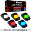 Ford 17-22 Superduty (5-Piece Set) Smoked Cab Roof Light Lens with RGB (Multi-Colored) High-Power LED's - Complete Kit With Wiring & Hardware - ATTN: Cab Lights are User Controlled by Bluetooth Using App Thru Mobile Phone / Tablet - MULTI-COLORED