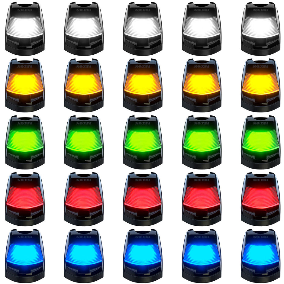 Ford 17-22 Superduty (5-Piece Set) Smoked Cab Roof Light Lens with RGB (Multi-Colored) High-Power LED's - Complete Kit With Wiring & Hardware - ATTN: Cab Lights are User Controlled by Bluetooth Using App Thru Mobile Phone / Tablet - MULTI-COLORED - Image 2