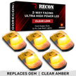 Ford 17-22 Superduty (5-Piece Set) Clear Cab Roof Light Lens with 2-Way Forward & Rear Facing Amber ULTRA High-Power LEDs - ATTN: (Plug-N-Play Replacement for OEM Factory Installed Cab Roof Lights)