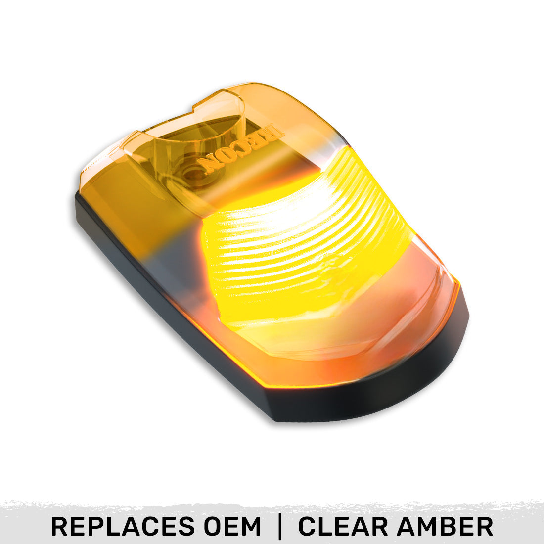 Ford 17-22 Superduty (1-Piece Single Cab Light) Clear Cab Roof Light Lens with 2-Way Forward & Rear Facing Amber ULTRA High-Power LEDs - 1-Piece Single Cab Light ONLY