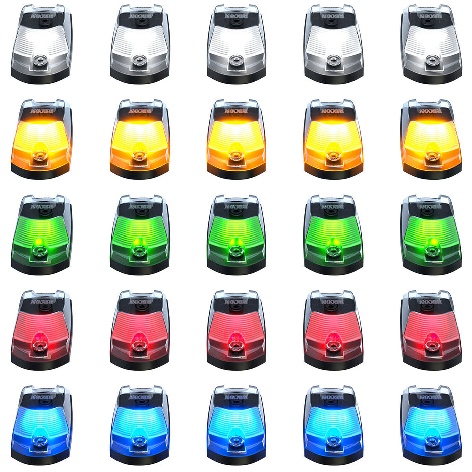 Ford 17-22 Superduty (5-Piece Set) Clear Cab Roof Light Lens with RGB (Multi-Colored) High-Power LED's - Complete Kit With Wiring & Hardware - ATTN: Cab Lights are User Controlled by Bluetooth Using App Thru Mobile Phone / Tablet - MULTI-COLORED - Image 2