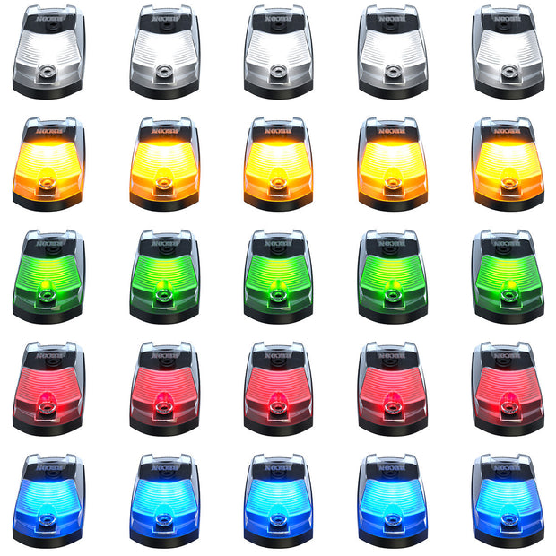 Ford 17-22 Superduty (5-Piece Set) Clear Cab Roof Light Lens with RGB (Multi-Colored) High-Power LED's - Complete Kit With Wiring & Hardware - ATTN: Cab Lights are User Controlled by Bluetooth Using App Thru Mobile Phone / Tablet - MULTI-COLORED - Image 2