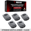 Ford 17-22 Superduty (5-Piece Set) Clear Lens with White & Amber Strobe LED's & White or Amber Running Light LED's - Complete Kit With Wiring & Hardware