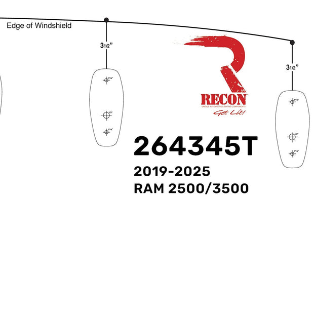 Template for Installing Cab Roof Lights - Part # 264345 Series