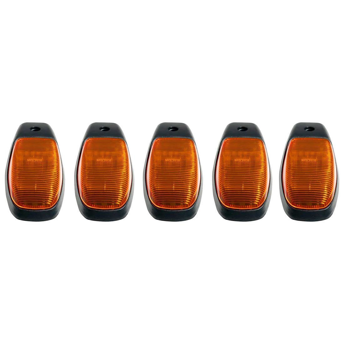 Dodge 19-23 RAM Heavy-Duty 2500 & 3500 (5-Piece Set) Amber Cab Roof Light Lens with 2-Way Forward & Rear Facing Amber ULTRA High-Power LEDs - ATTN: This cab light set is for a fresh install on a truck that DID NOT come with OEM cab roof lights (No Square Hole Required - Only 2 Small Screw Holes & a 1/4