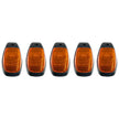 Dodge 19-23 RAM Heavy-Duty 2500 & 3500 (5-Piece Set) Amber Cab Roof Light Lens with 2-Way Forward & Rear Facing Amber ULTRA High-Power LEDs - ATTN: This cab light set is for a fresh install on a truck that DID NOT come with OEM cab roof lights (No Square Hole Required - Only 2 Small Screw Holes & a 1/4